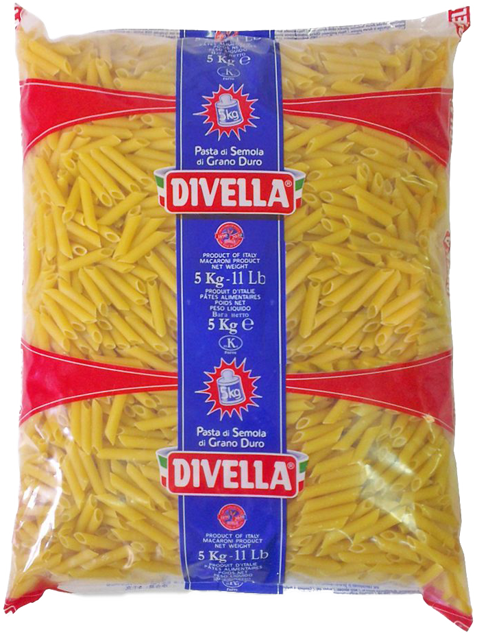 Divella Pasta Penne Rigate 10lb Bag